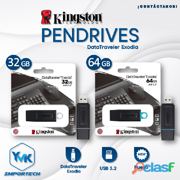 PENDRIVES MARCA: KINGSTON 32GB y 64GB