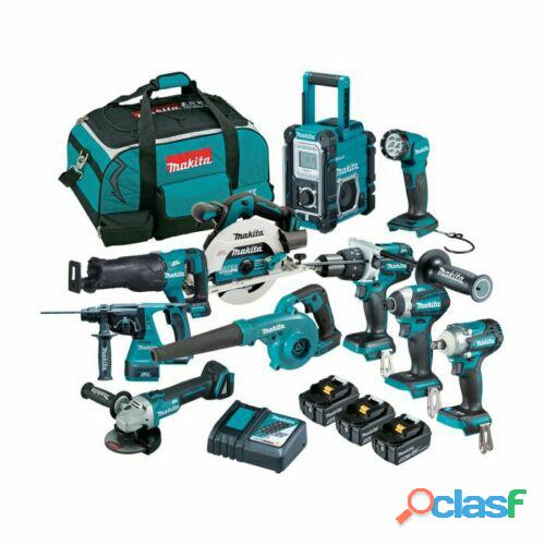 Makita 18v sin escobillas, 10 piezas, 3 x 5.0ah, kit