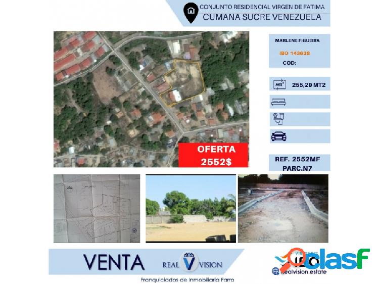 Real Vision vende terreno en Cumaná (IBO 143638)