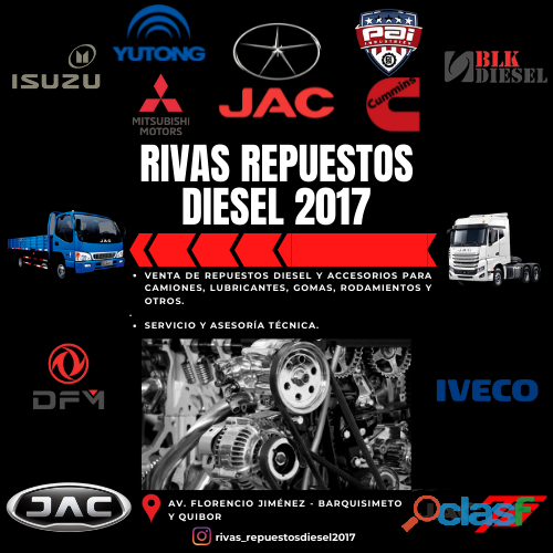 Venta de Repuestos Diesel, accesorios para camiones,