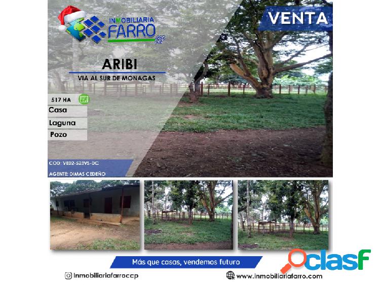 SE VENDE FINCA EN ARIBI, VIA AL SUR DE MONAGAS VE02-525VS-DC