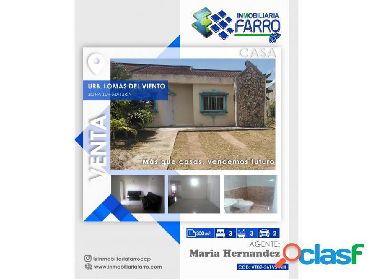 SE VENDE CASA URB LOMAS DEL VIENTO VE02-561VS-MH