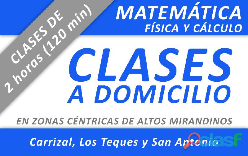 Clases a domicilio matemática y física en Los Teques