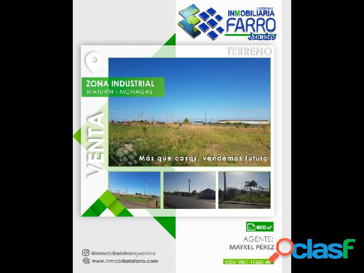 SE VENDE TERRENO EN LA ZONA INDUSTRIAL, MATURÍN