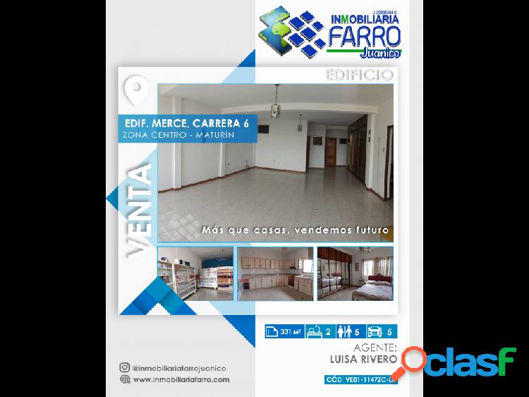 SE VENDE EDIFICIO MERCE, CARRERA 6 MATURÍN VE01-1147ZC-LR