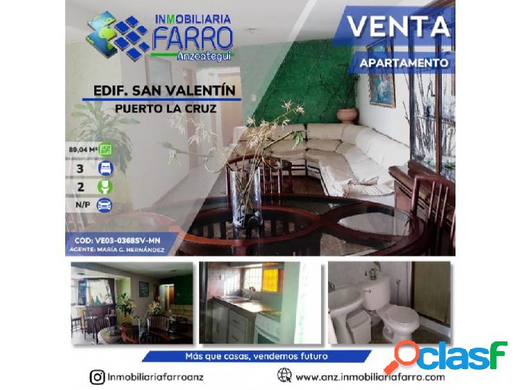 EN VENTA APARTAMENTO EDIF. SAN VALENTÍN PUERTO LA CRUZ