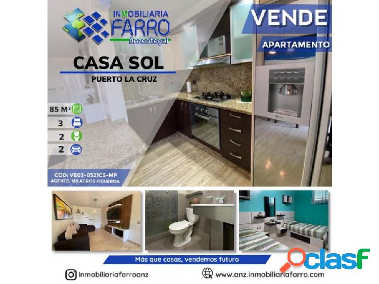 EN VENTA APARTAMENTO EN CASA SOL PUERTO LA CRUZ