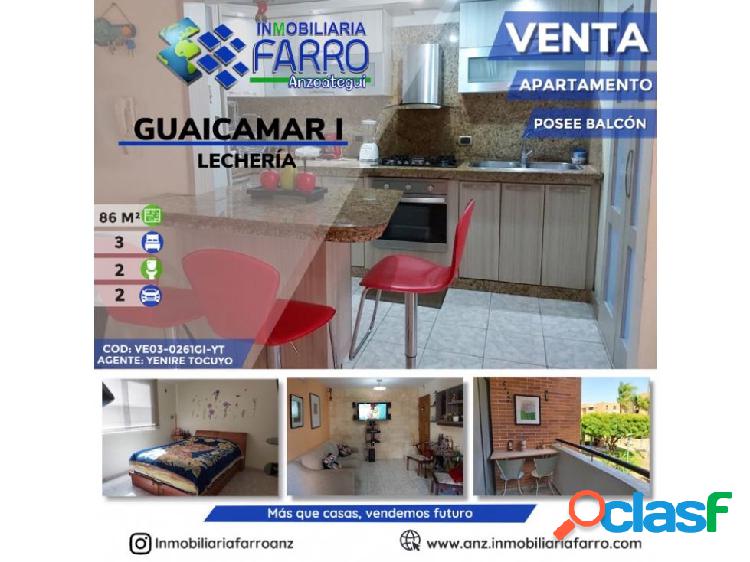 EN VENTA APARTAMENTO GUAICAMAR I LECHERIA VE03-0261GI-YT