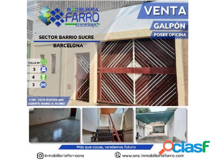 EN VENTA GALPON BARRIO SUCRE VE03-0385GP-MN