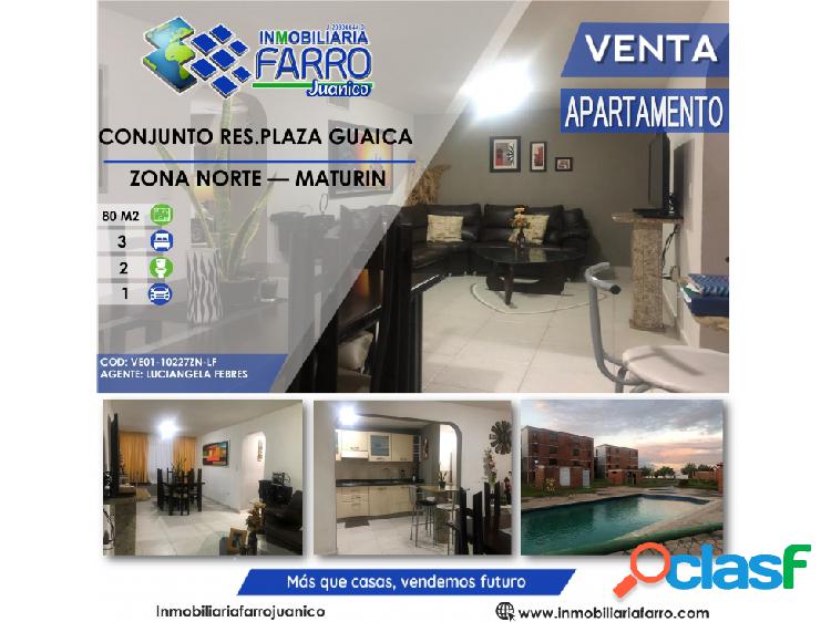 SE VENDE APARTAMENTO EN CONJ RES PLAZA GUAICA VE01-1027ZN-LF