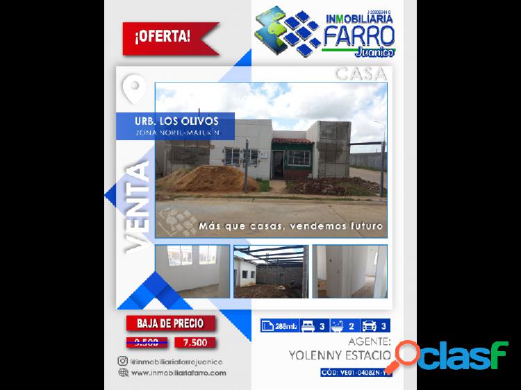 SE VENDE CASA EN LOS OLIVOS VE01-0408ZN-YE