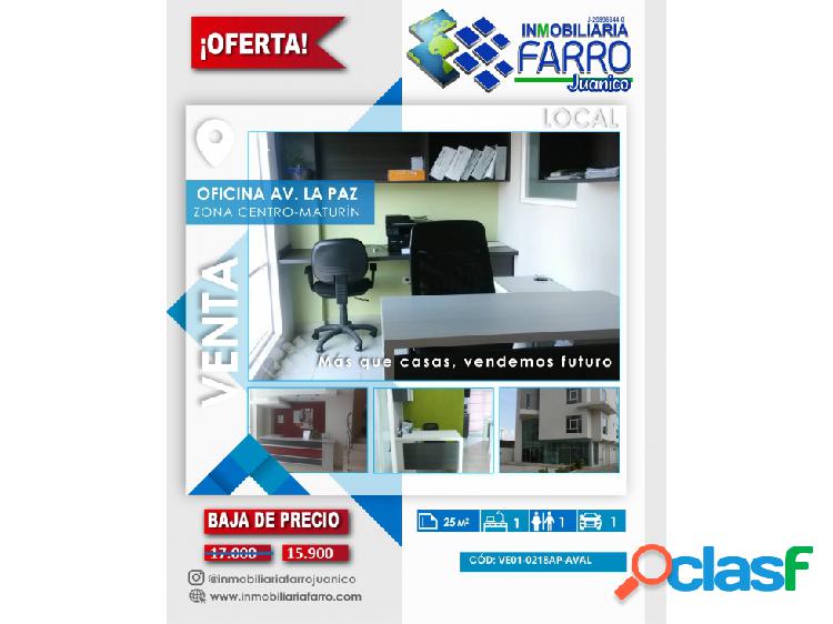 SE VENDE OFICINA EN AV. LA PAZ VE01-0218AP-AVAL