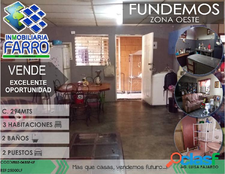 VENTA DE CASA EN FUNDEMOS VE02-043SF-LF