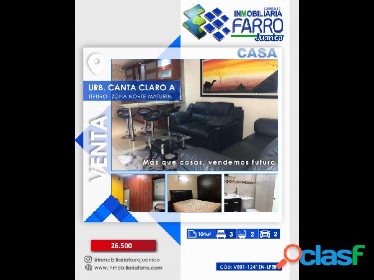 SE VENDE CASA URB. CANTA CLARO A - PALMA REAL TIPURO