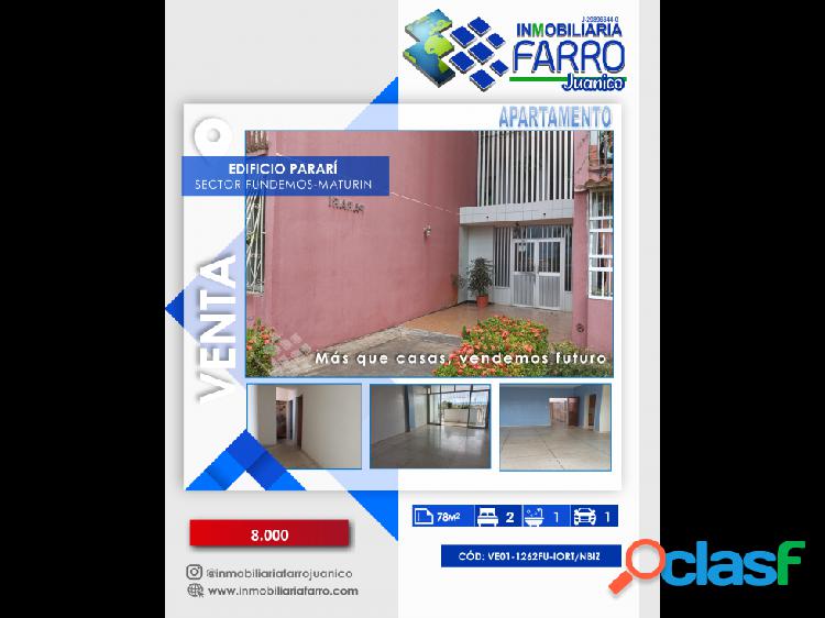 SE VENDE APTO EDF PARARÍ - FUNDEMOS-MATURIN