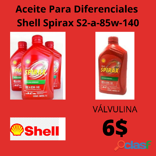 Aceite (Valvulina) Para Diferenciales Shell Spirax S2 A 85W