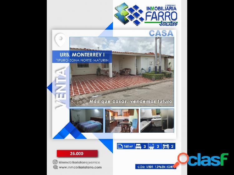 SE VENDE CASA EN MONTERREY I - TIPURO-MATURIN