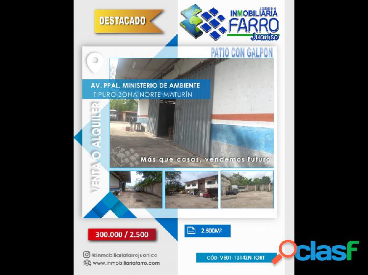 SE VENDE/ALQUILA PATIO CON GALPON SECTOR TIPURO