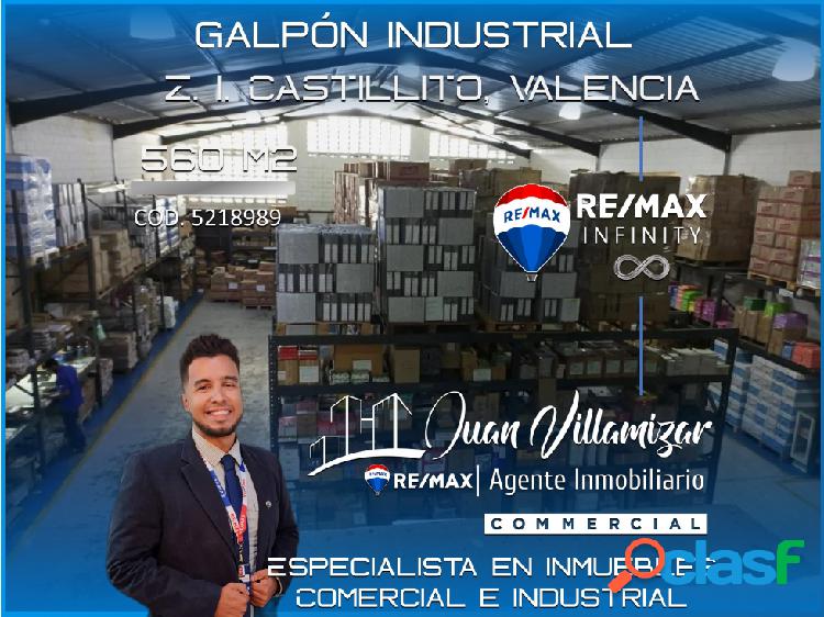 EN VENTA GALPÓN 560 m2. ZONA INDUSTRIAL CASTILLITO VALENCIA