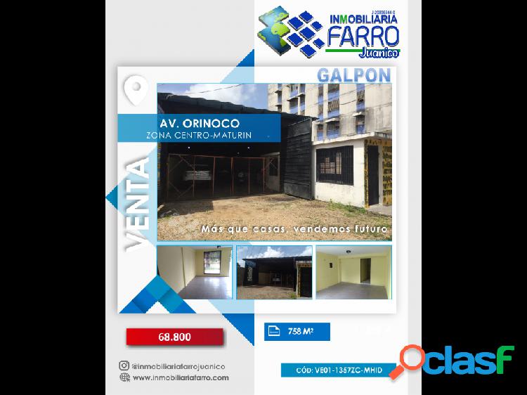 SE VENDE GALPON AV. ORINOCO DE MATURIN VE01-1357ZC-MHID