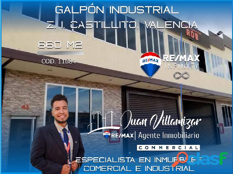 JUAN VILLAMIZAR ALQUILA GALPÓN 660 m2. ZONA INDUSTRIAL