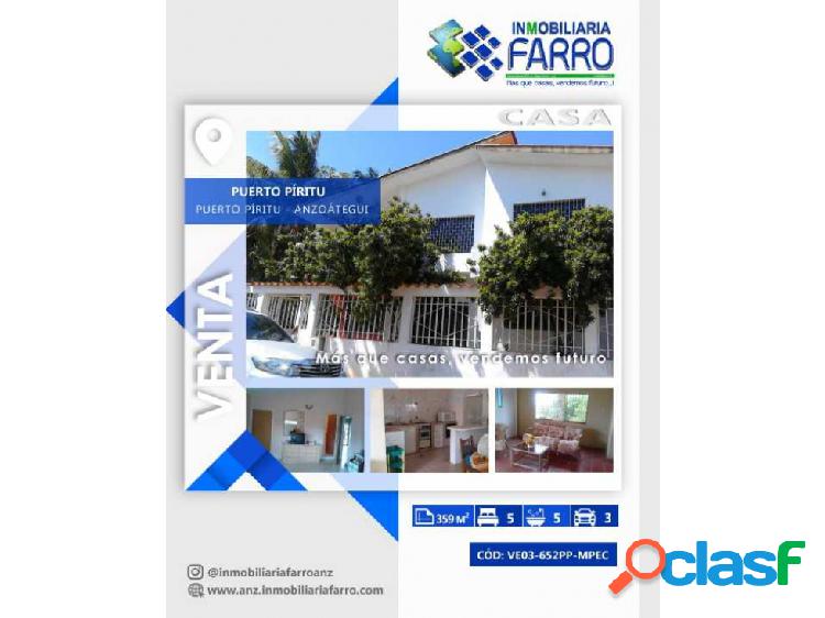 EN VENTA CASA UBICADA EN PUERTO PIRITU VE03-652PP-MPEC