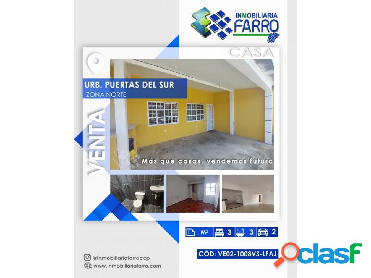 SE VENDE CASA EN URB PUERTAS DEL SUR VE02-1008VS-LFAJ