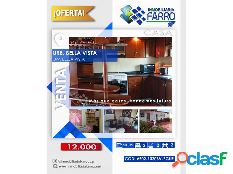 SE VENDE CASA EN URBANIZCION BELLA VISTA VE02-1020BV-PGUE