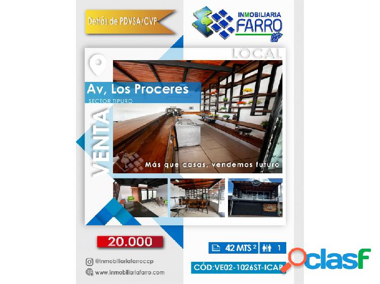 SE VENDE LOCAL COMERCIAL SECTOR TIPURO VE02-1026ST-ICAR