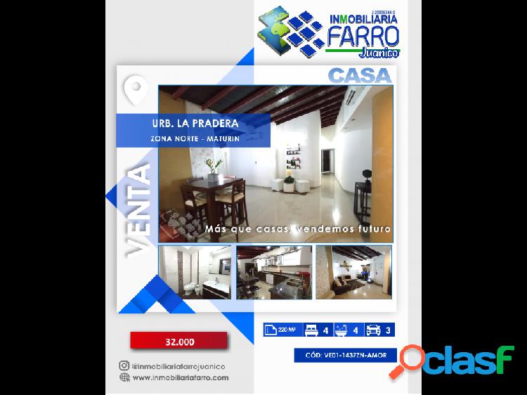 SE VENDE CASA URB LA PRADERA VE01-1437ZN-AMOR