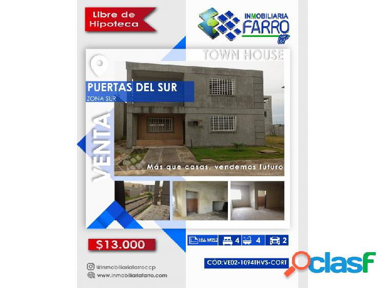 SE VENDE TOWN HOUSE EN PUERTAS DEL SUR VE02-1094THVS-CORT