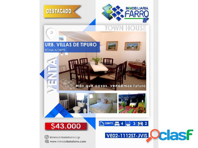 SE VENDE TOWN HOUSE VILLAS DE TIPURO VE02-1112ST-JVIS