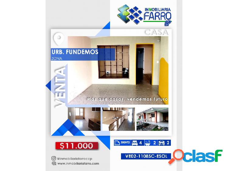 Se Vende Casa Urbanización Fundemos VE02-1108SC-ESOL