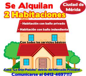 se alquilan dos habitaciones en Mérida