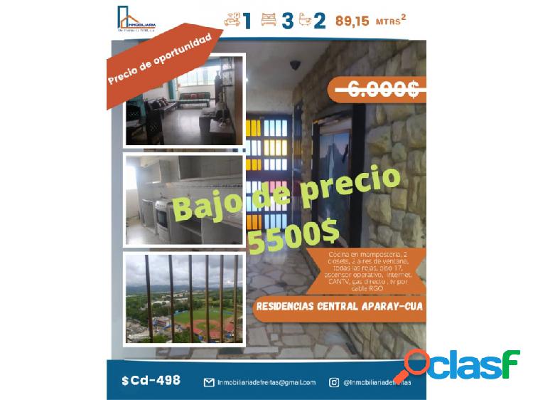 Venta de apartamento en Residencias Central. Cua, edo