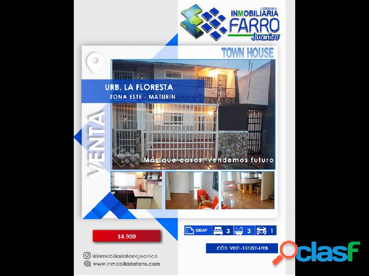 SE VENDE TOWN HOUSE URB LA FLORESTA VE01-1512ZE-LFEB