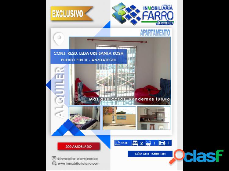 SE ALQUILA APARTAMENTO CONJ RESD LEDA URB SANTA ROSA