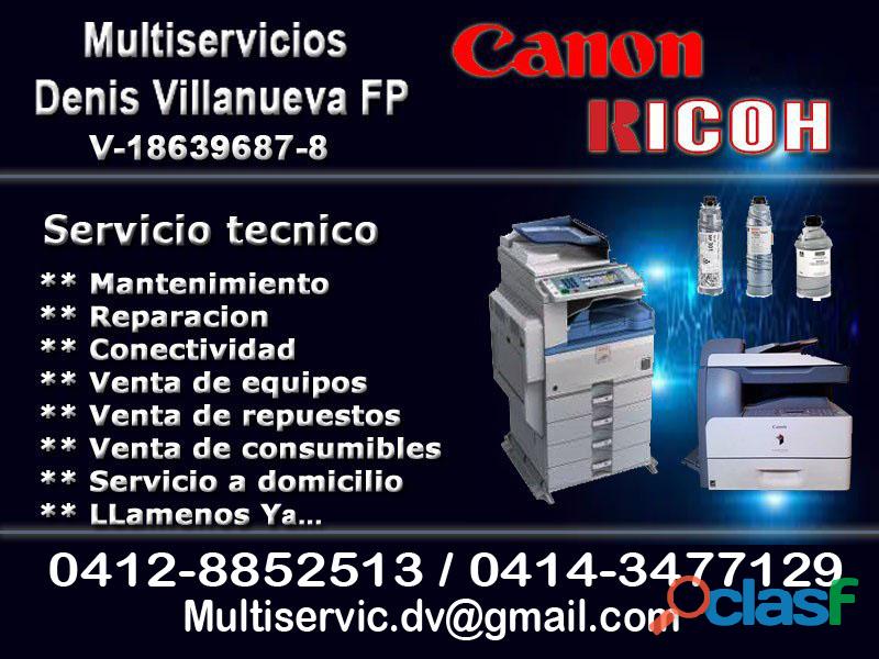 Servicio tecnico para Fotocopiadoras e impresoras laser