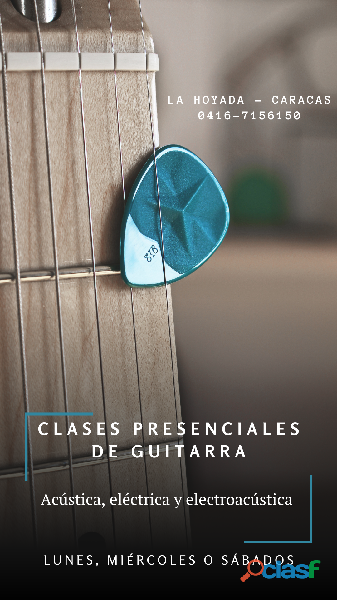Clases de Guitarra Acústica, Eléctrica o Electroacústica