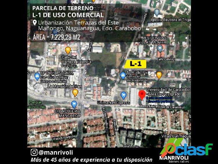 SE VENDE PARCELA DE TERRENO, USO COMERCIAL MAÑONGO, EDO.