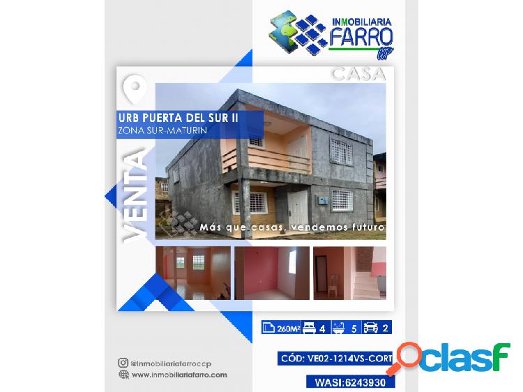 SE VENDE TONW HOUSE EN URB PUERTAS DEL SUR 2