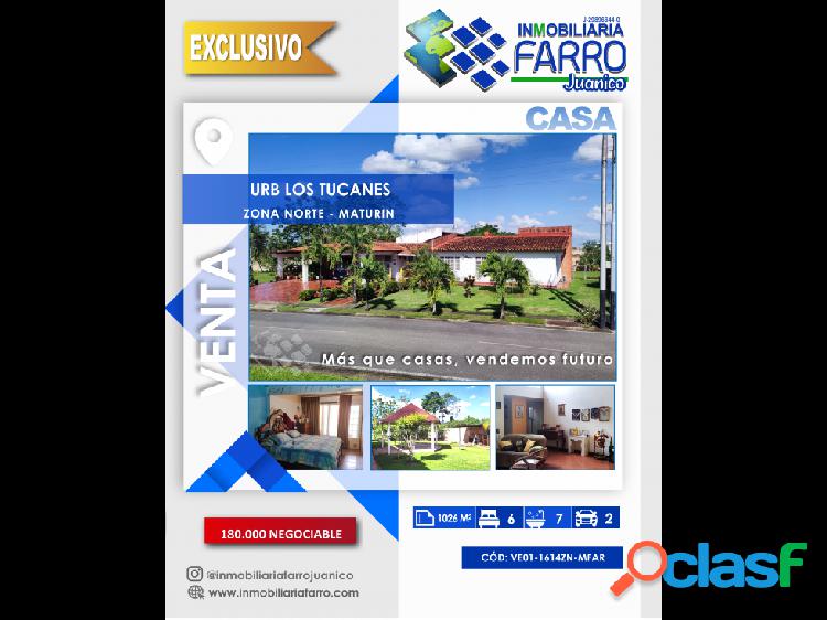 SE VENDE CASA URB LOS TUCANES TIPURO VE01-1614ZN-MFAR