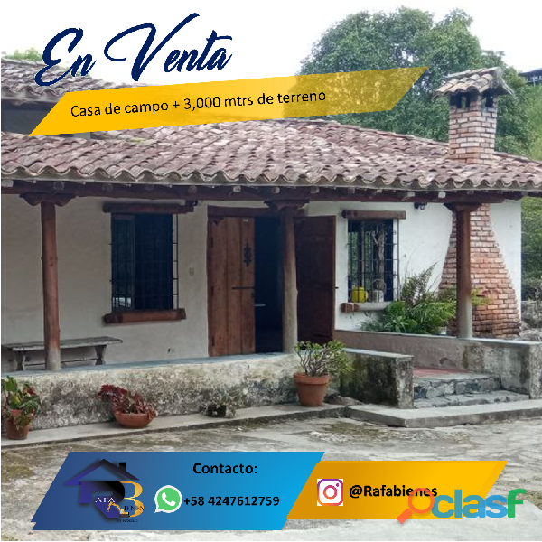 CASA TIPO CABAÑA 3.000 MTRS DE TERRENO HACIENDA Y VEGA VIA