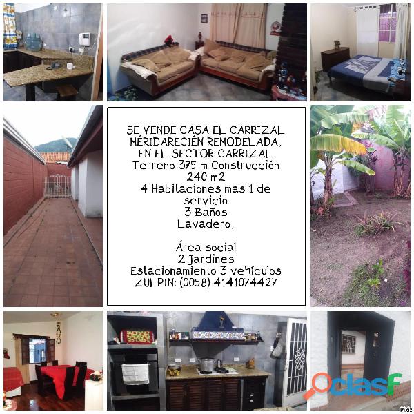 CASA EN VENTA EL CARRIZAL MÉRIDA