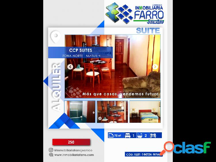 SE ALQUILA SUITE CCP SUITES TIPURO AL01-1647ZN-MFAR