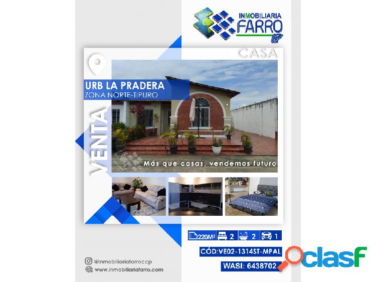 SE VENDE CASA EN C.R. LA PRADERA VE02-1314ST-MPAL