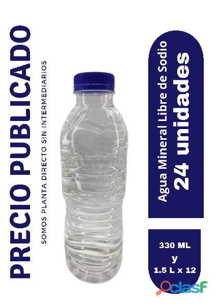 agua mineral al mayor 330ml y 1,5 litros