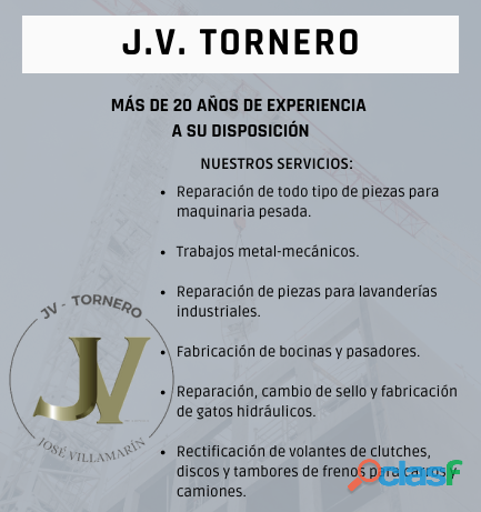 Trabajos de Torneria y reparación de maquinaria pesada.