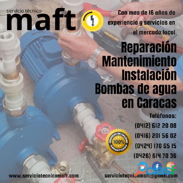 Instalación reparación bombas de agua en Caracas