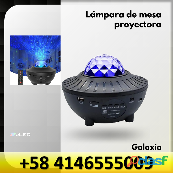 LAMPARA LED DE MESA INFANTIL PROYECTORA GALAXIA BLUETOOTH